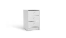 Malibu 3 Drawer Bedside Table - White
