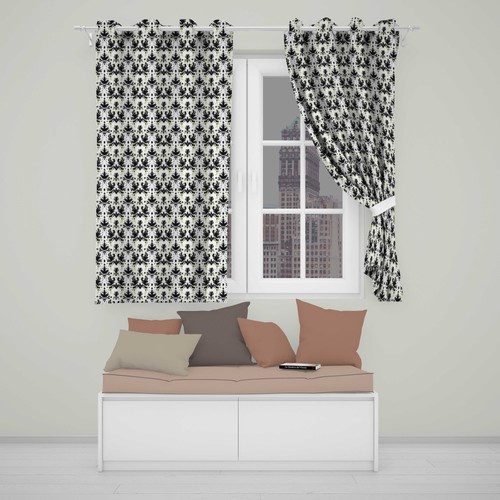 Blackout eyelet curtains black - blackout,