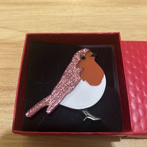 Beautiful pink glitter robin - pink,