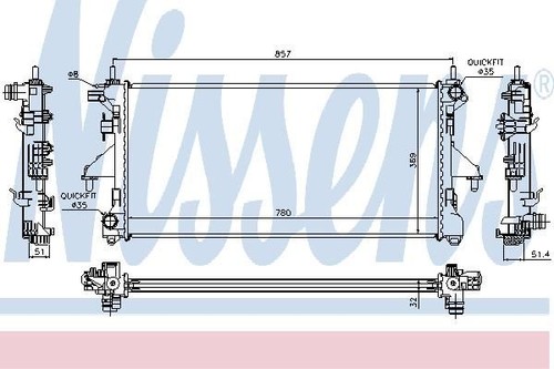 Nissens radiator for peugeot - radiator,