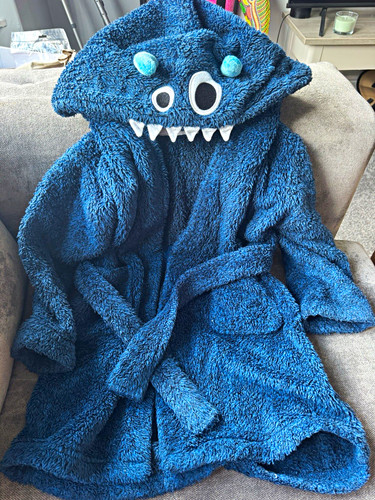 Kids blue monster bathrobe - kids,