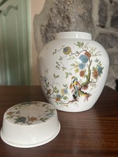 Royal Cauldon Vintage Ginger Jar & Lid Cottagecore Chinoiserie Flower Fairy 1960