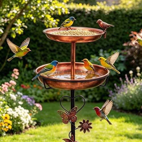 Tall metal bird bath - tall,