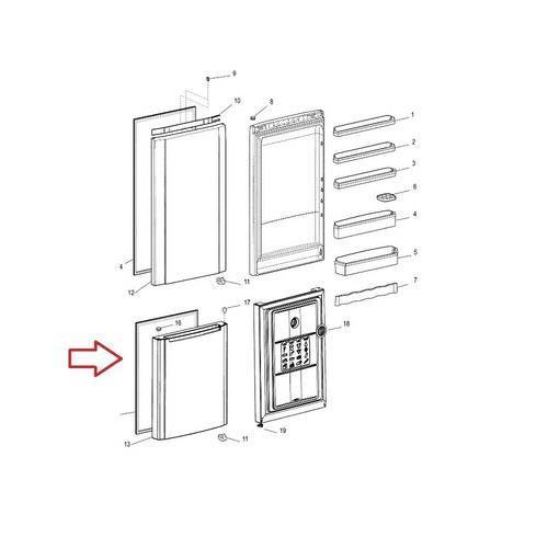 Hotpoint fridge freezer - fridge, &