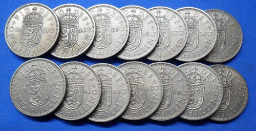Shillings set elizabeth - of, 14