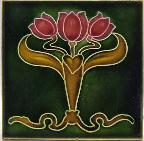 Art nouveau fireplace tile - nouveau,