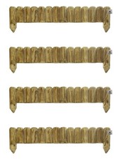 Log Panels Edging Path Wooden Flower Border Garden Lawn Timber  15cm 4Pcs