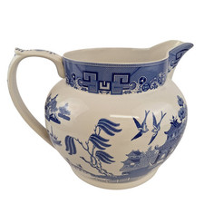 Spode Willow Pattern Design S3426 Blue and White Large Jug Made In England