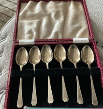 Cased Set 6 Antique Sterling