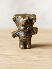 Vintage miniature brass teddy - vintage,