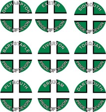 Various Devon Pride TWO PACK - Car Bumper Vinyl Decal Sticker (Flag/Badge)