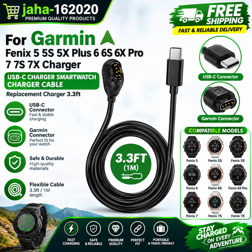 Usb charger cable - usb-c, garmin