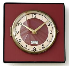 NEW 22cm Retro Red Wall Clock - Mid Century Style Vintage French Style Maroon