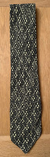 IQ Trademark Men’s Tie Vintage 100% Silk Geometric Pattern in Brown & Cream VGC