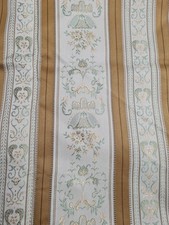 Jacquard Fabric with Floral Design and Stripes 190cm x 140cm