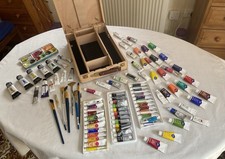 Job Lot ~ Artist Paints & Carry Easel ~ Watercolour Acrylic Gouache ~ No Reserve