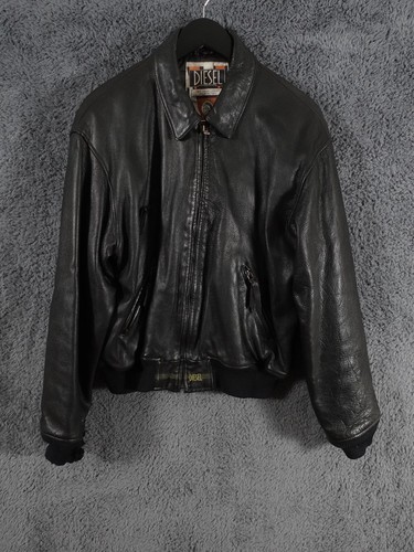 Vintage diesel leather jacket - leather,