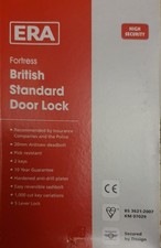 ERA FORTRESS  BRITISH STANDARD DOOR LOCK 3” - 3 KEYS, STEEL ANTI DRILL PLATES