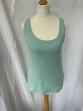 Marks and Spencer Ladies Pale Jade Green Vest Top T-Shirt, Sleeveless, Size 8