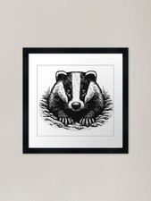 Badger Framed Art Print Framed
