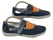 Ladies Boulevard Navy Wide EEE Fit Comfort Action Leather Mary Jane Shoes UK 6