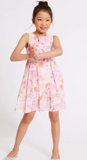 M&S Kids Pure Cotton Light Pale Pink Floral Print Prom Dress Age 15 16