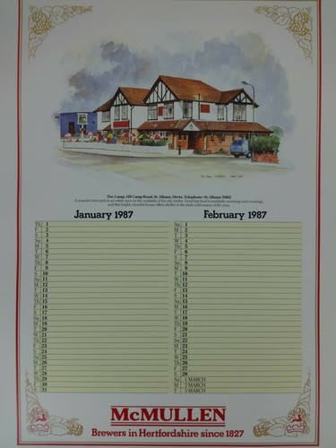 Pub calendar mcmullen vintage - pub,