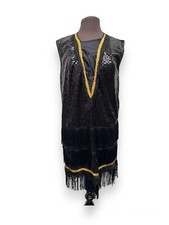 1920s style Black Charleston Girl Flapper  Size 42 - 14-16 - Ex Hire Fancy Dress