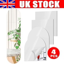 Large Mirror Tiles Wall Sticker Acrylic Self Adhesive Stick On AntiShatter Decor