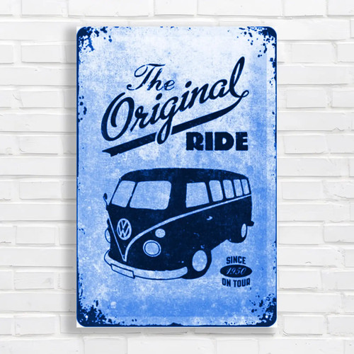 Vintage camper van - vw, blue