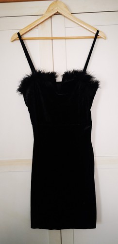 Black velvet stretchy mini - black,