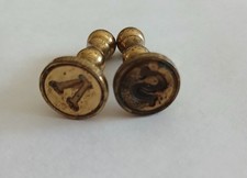 2 x Vintage Brass Wax Seals