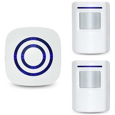 Plug In PIR Motion Sensor Alarm Detector Door Chime Home Garage Shop Wireless