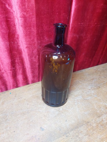 Antique brown glass poison - antique,