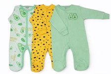 3 Pack Baby Sleepsuits –
