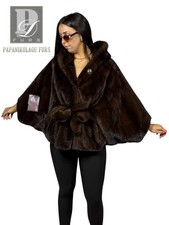 Real Fur Mink Mahogany Cape