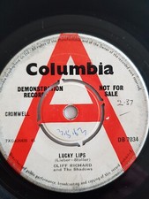 Cliff Richard and Shadows, DEMO, Lucky Lips,VG,Columbia,1963,Rock n Roll