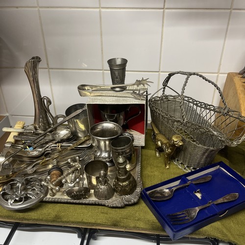 Silver plate brass pewter - silver, plate/brass/pewter