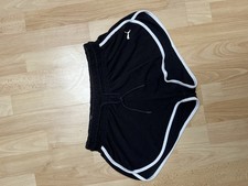 Black Womens PUMA Shorts Drawstring Elasticated Waist Size S Small