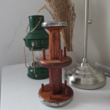 Rare Antique Wood Silvertone