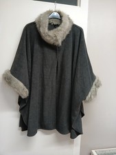 M&S. Fabulous Charcoal And Grey Fur Cape.One Size . .Simple But Very Classy