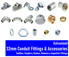 32MM GALVANISED STEEL CONDUIT FITTINGS SADDLES COUPLERS BUSHES INSPECTION