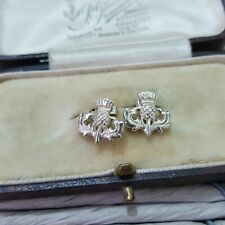 925 Sterling Silver Stud Earrings, Scottish Thistle Studs, Sea Gems