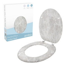 Grey Marble Effect Toilet Seat