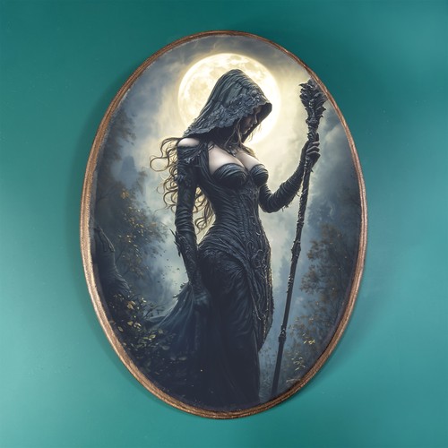 Moon witch wooden - witch,