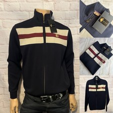 Gabicci Vintage "Escher" Zip Through Tracksuit Top, Navy, Medium, BNWT