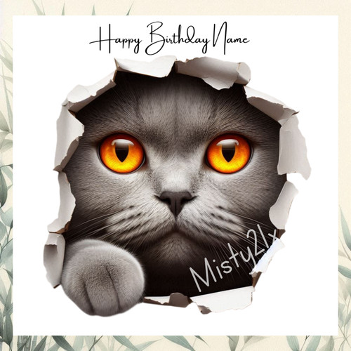 Personalised cat birthday - cat,