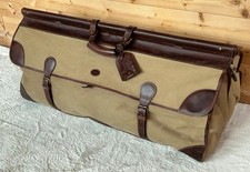 Vintage Baron Large 2-Part Canvas & Leather Sporting Cricket Travel Bag