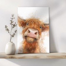 Funny Highland Cow Canvas Wall