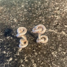 Rare Hermes Silver Hallmarked Cufflinks.1970s.Rope Design.